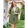 thumbnail image 6 of Zeagoo Plus Size Lightweight Crochet Cardigan for Women Short Sleeve Summer Kimonos Boho Open Front Knitted Cardigans, 6 of 7