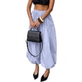 thumbnail image 3 of Palazzo Pants for Women Wide Leg Baggy Casual Balloon Pants Women Elastic Waist Pleated Harem Pants Fashion Vacation Trousers Light Purple S, 3 of 10