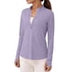 thumbnail image 1 of Craaazy Women Athletic Half Zip Top, Solid Color Long Sleeve Sun Protection Shirt, Slim Fit Stand Collar Top for Workout Gifts, 1 of 9