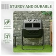 thumbnail image 3 of Tumbling Compost Bin Outdoor 360° Dual Chamber Rotating Composter 43 Gallon, Black, 3 of 9
