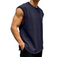 thumbnail image 3 of USNSM (M-5XL) Mens Big and Tall Workout Tank Tops Cotton Cut Off Sleeveless Muscle Shirts Gym Athletic Running T Shirt Blue M, 3 of 7
