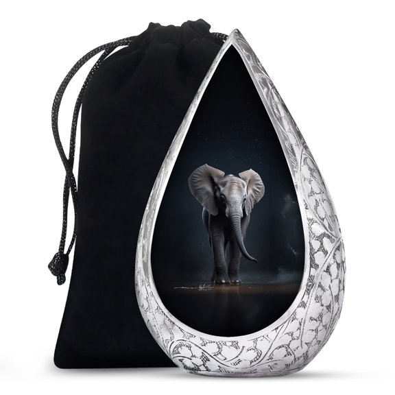 JAGSHASHI Elephant - Urns For Ashes Adult Male - Memorial Urns - Large Urns For Human Ashes - Funeral Metal Urns - Ash Urns For Humans - Cremation Large Urns - 10 Inch - Large