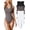 Black,tea Leaf,white, variant on Women's 3 Piece Bodysuits Sexy Ribbed V Neck Sleeveless Tank Tops Bodysuits