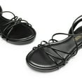 thumbnail image 4 of DREAM PAIRS Lace-up Gladiator Sandals Strappy Dressy Summer Flat Sandals for Women, 4 of 7