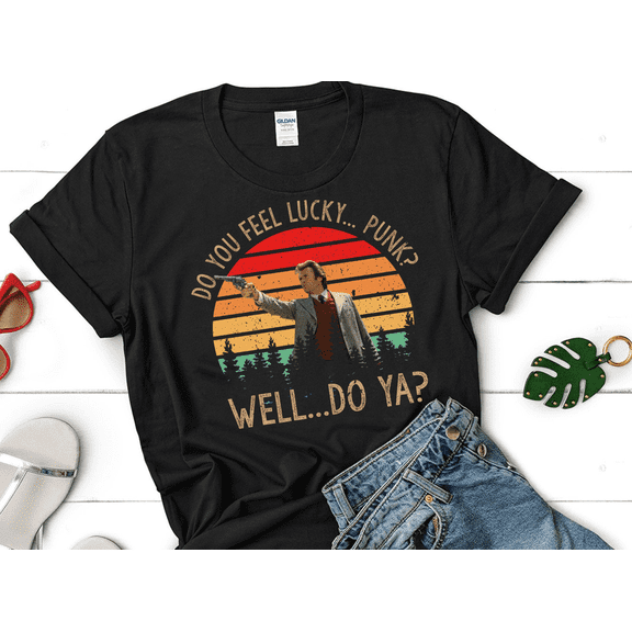 Do You Feel Lucky, Punk? Well, Do Ya? Vintage T-Shirt, Dirty Harry Quote Shirt, Clint Eastwood Fan Tee, Gift for Dirty Harry Lovers