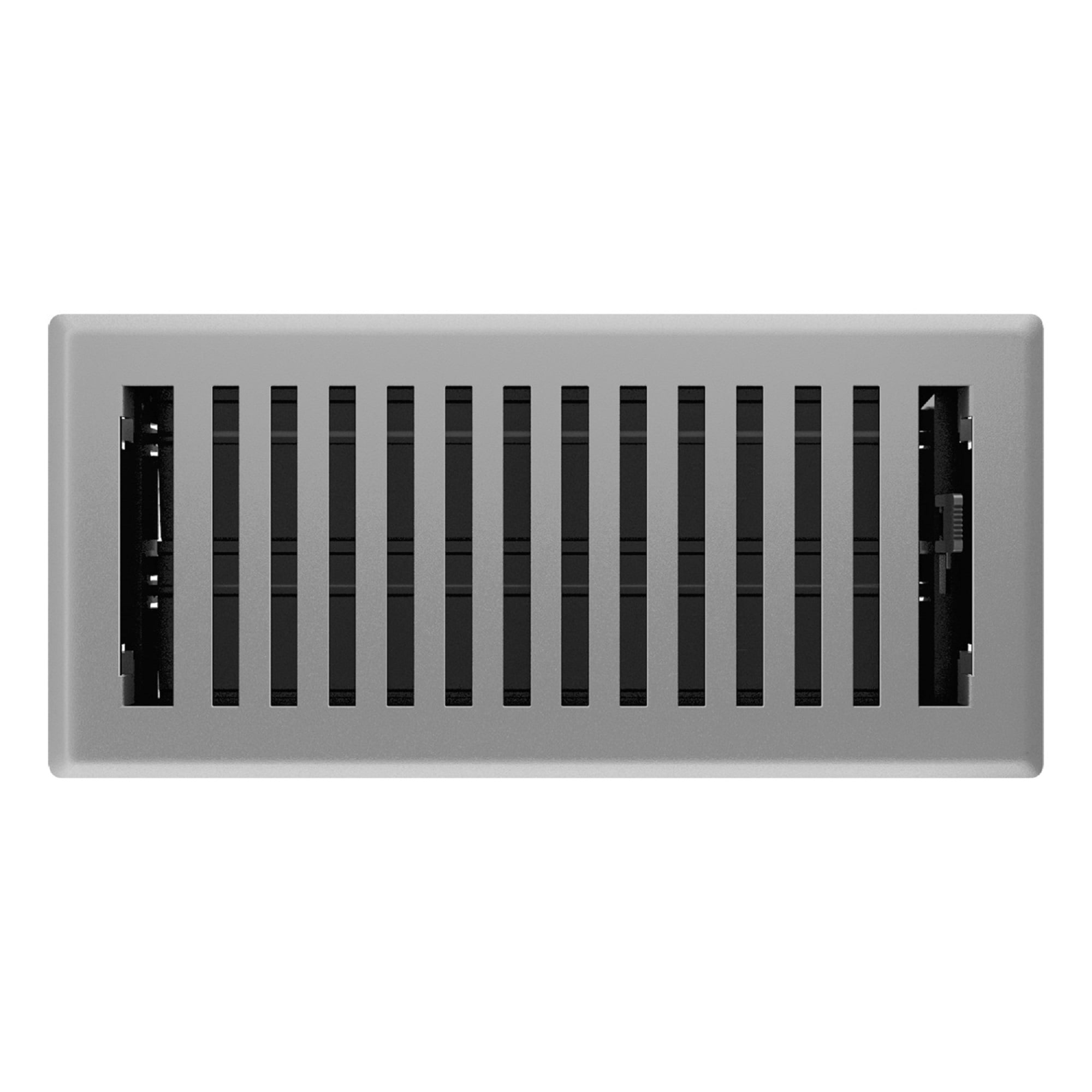 4in x 10in Montezuma Style Grey Granite Metal Heating and Cooling Air Floor Register (2 PACK) - Overall 5 1/4" x 11 1/4"