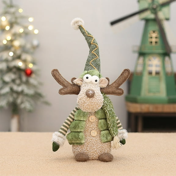 syligr Christmas Reindeer Plush Doll for Home Decorations, Giant Stuffed Animal Elk Plushies Toy for Kids Xmas Party Gifts, Winter Indoor Ornaments for Christmas Tree Table Fireplace, 22Inch
