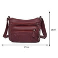 thumbnail image 4 of Bolso Bandolera Bolso bandolera para mujer Cuero de PU Bolsos para madres de mediana edad Bolso para dama (Rojo vino), 4 of 6
