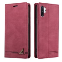 Dteck Galaxy Note 10  Case, Note 10  5G Case Wallet, RFID Blocking Premium PU Leather Folio Flip Stand Cards Slots Shockproof Drop Protective Case Cover for Samsung Galaxy Note 10  Plus - Red