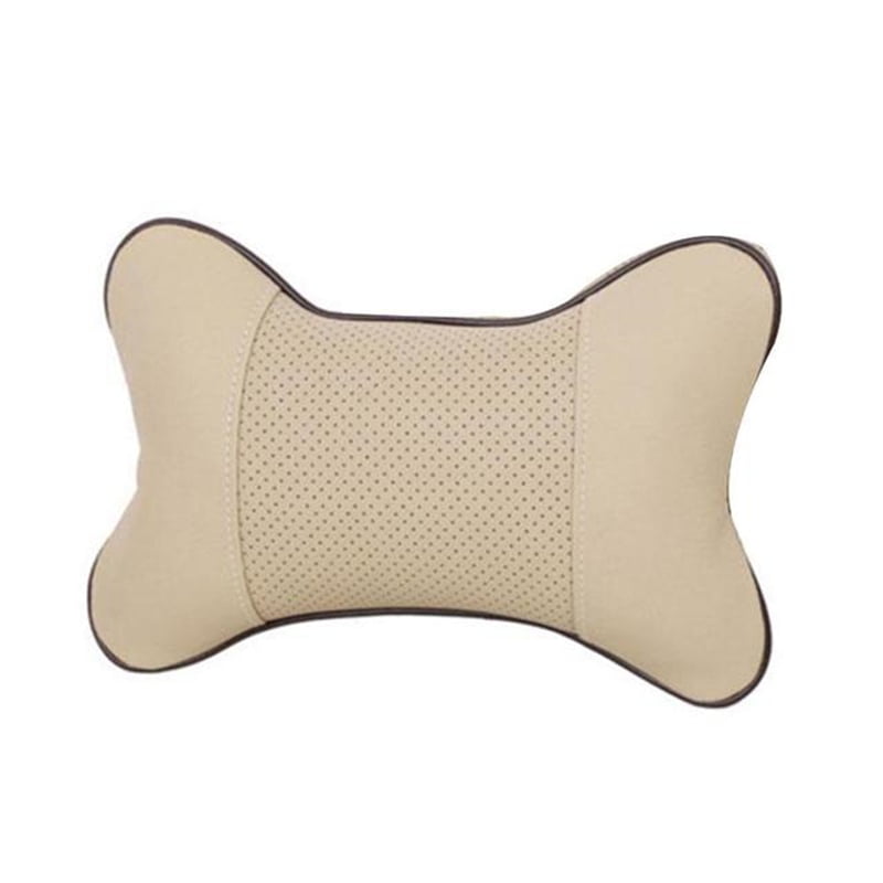 New Bone Car  Seat HeadRest Neck Rest Pillow Leather Support Cushion Pad 