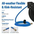 thumbnail image 3 of Huloretions Retractable Air Hose Reel,3/8"x50ft Air Compressor Hose Reel,Hybrid Hose Heavy Duty Retractable Air Hose With Auto Rewind Reel,300PSI, 3 of 6