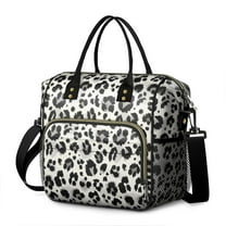 Black and White Leopard Pattern Womens Lunch Box for Work,Insulated Large Lunch Bag for Tween and Teen,Loncheras Para Mujer,Leakproof Adult Lunch Bag for Work,Beach,Travel,Picnic,Camping