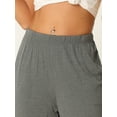 thumbnail image 5 of DARING DIVA Women's Flowy Cotton Wide Leg Lounge Pants L Gray and Black, 5 of 7