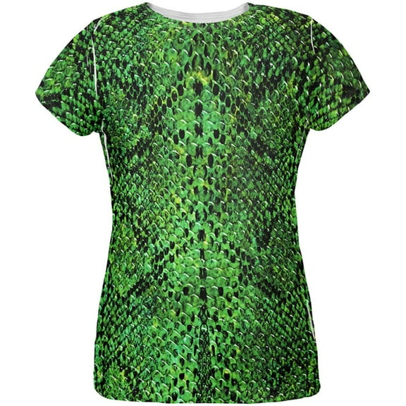 Halloween Green Snake Snakeskin Costume All Over Womens T Shirt Multi MD