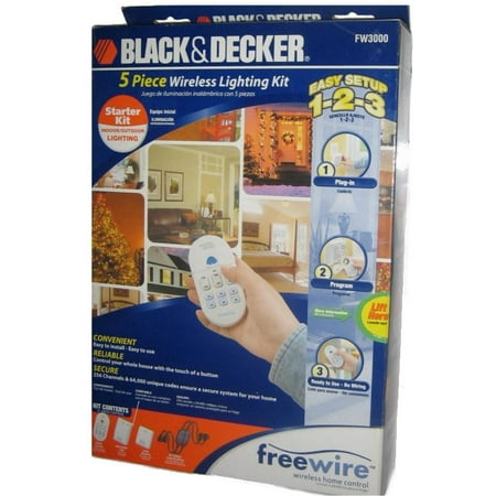 Black Decker 5 Piece Freewire Wireless Indoor Outdoor Lighting Kit Fw3000