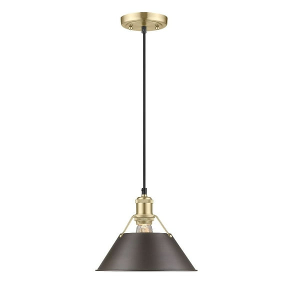 Orwell 1-Light Pendant in Brushed Champagne Bronze with Rubbed Bronze