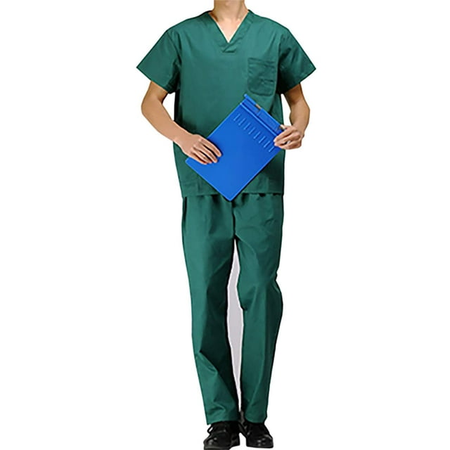 Hauts et Pantalons de Gommage Col en V Manches Courtes Uniforme Médical Robe Chirurgicale