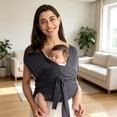 thumbnail image 3 of Adjustable Baby Wrap Carrier Cooling Air-Mesh, Easy to Wear Baby Carrier Sling, Baby Carriers Newborn to Toddler 8-35lbs, 3 of 5