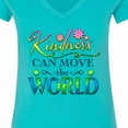 thumbnail image 4 of Inktastic Kindness Can Move the World with Flowers Women's V-Neck T-Shirt, 4 of 5