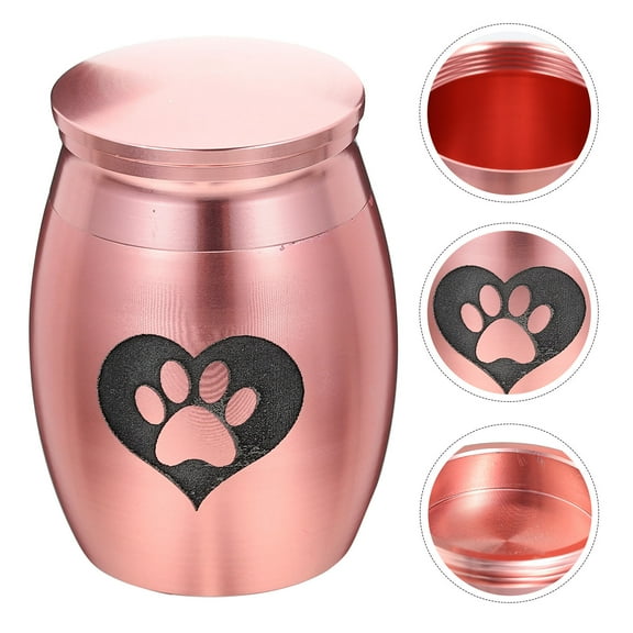 LOLIPPYY Delicate Rose Gold Cat Urn Stainless Steel Container for Memorial Pet Ashes