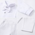 thumbnail image 4 of 12-18 Months 3Pcs Infant Newborn Baby Boy Clothes Set With Hat Long Sleeve Romper Tops Suspender Pants Kids Gentleman Outfits Fall Winter Outfit 0 3 6 9 12 18 Months Infant Baby Outfits,Blue, 4 of 7