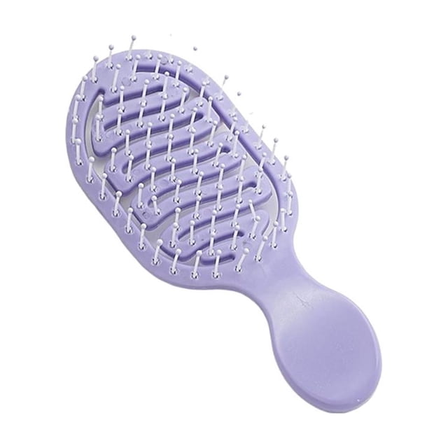 Hollow Portable Detangling Hair Brush with Rib Side, Cute Anti-Static Styling Comb for Wet & Dry Hair, Reduces Knots & Tangles, Gentle on Scalp