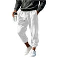 thumbnail image 6 of Yongwang Joggers for Men Drawstring Waist Pants Casual Fashion Sports Long Trousers with Pockets, 6 of 7