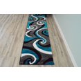thumbnail image 2 of Planet Rugs Premium 3D Thick Abstract Indoor Area Rug 327 Turquoise Blue 5'3''x7'6'', 2 of 10