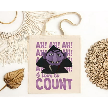 vintage Sesame Street The Count Ah! Ah! Ah! Tote Bag - - to 5X-TH19866