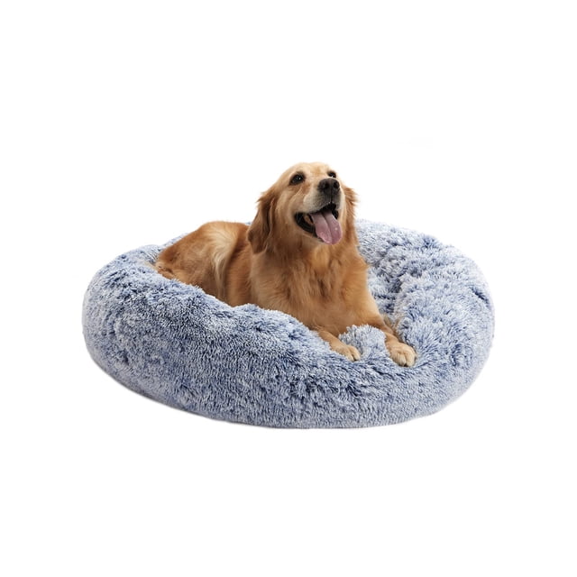 Cama para perros Bedfolks Calming Donut, 36 cm, redonda, de felpa para perros grandes