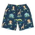thumbnail image 2 of Honeii's Tropical Animals Print Men's Casual Shorts with Drawstring，Swim Trunks Quick Dry Beach Shorts, 2 of 5