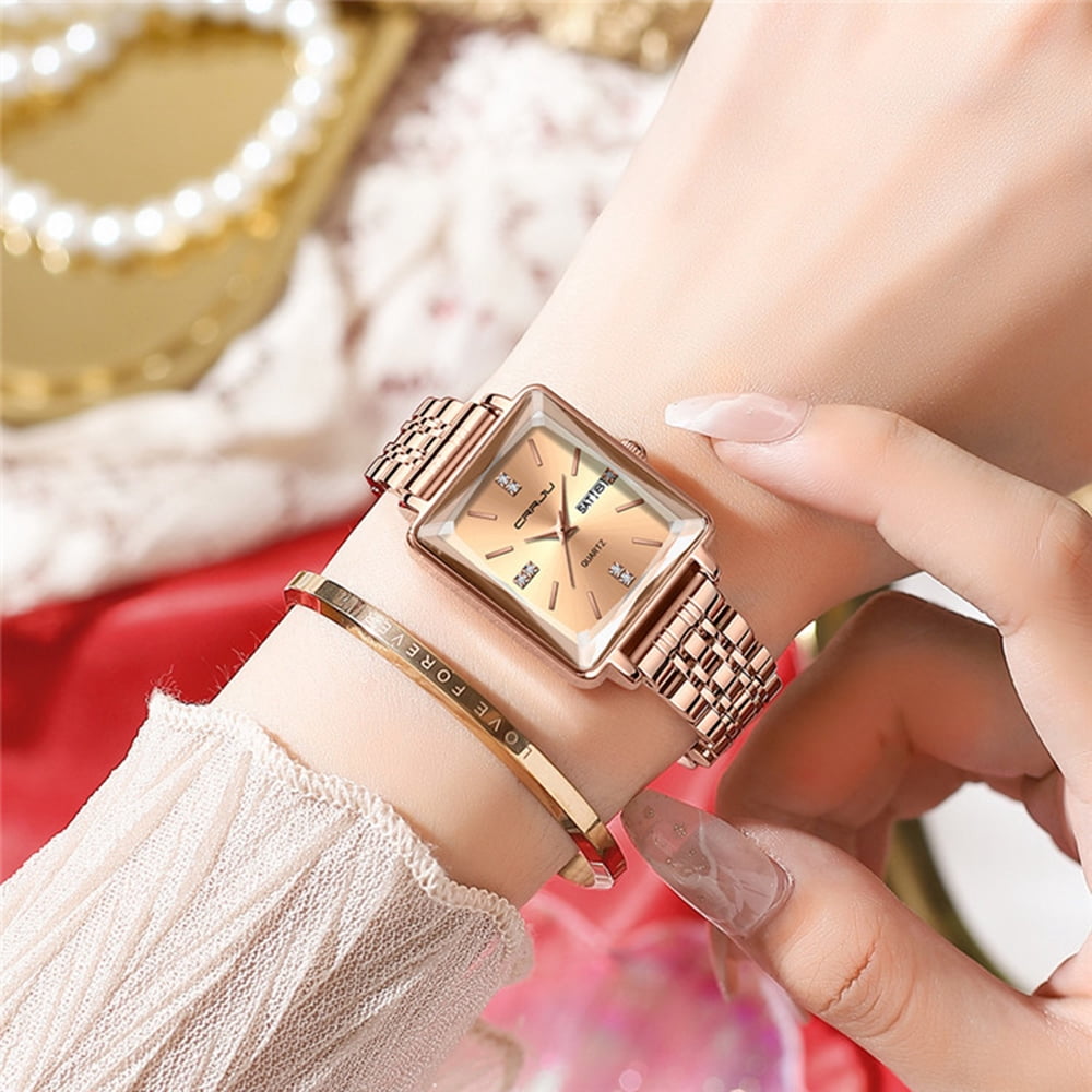 Women Watch Fashion Gold Diamond Analog Quartz Female Watch for Women Luxury Dress Ladies Stainless Steel Waterproof Wrist Watches