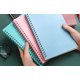 thumbnail image 2 of Paquete de 3 cuadernos con rayas en espiral (A5) de 5,7 x 8,3 pulgadas, 160 páginas, papel rayado de 80 g/m² de grosor con tapa dura de plástico (rosa claro, verde claro, azul claro, A5 con rayas de, 2 of 4