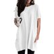 thumbnail image 1 of Camiseta larga de manga corta con cuello redondo y bolsillos para mujer, color blanco, L, 1 of 5