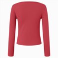 thumbnail image 6 of Towmus Scoop Neck Long Sleeve Shirts for Women Casual Round Neck Fitted T Shirts Solid Color Womens Tops Tee, 6 of 6