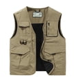thumbnail image 4 of LEEYNEER Mens Utility Fishing Cargo Vest Safari Travel Photo Sleeveless Jacket Outdoor Work Lightweight Quick-Dry Hunting Zip Up Vest with Pockets, 4 of 4