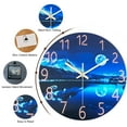 thumbnail image 5 of Blue Wall Clock for Living Room 16 Inch Analog Wall Clocks Battery Operated Modern Moon Clock for Kitchen, 5 of 7