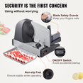 thumbnail image 4 of VEVOR Meat Slicer, 200W Electric Deli Food Meat Slicer with Two 7.5" Stainless Steel Removable Blade, 0-15mm Adjustable Thickness for Home Use, Child Lock Protection, Food Slicer for Meat Cheese Bread, 4 of 8