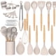 thumbnail image 1 of Juego de utensilios de cocina de silicona: resistentes al calor, incluye pinzas, espátula, cuchara, cepillo, batidor y mango de madera. Ideal para utensilios de cocina antiadherentes y aptos para, 1 of 7