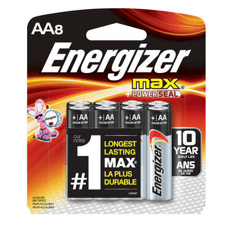 Energizer MAX Alkaline, AA Batteries, 8 Pack