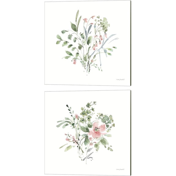 Great Art Now Inner Garden A by Lisa Audit 2 Piece Canvas Art Set Each 14"W x 14"H