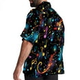 thumbnail image 3 of Note Men's Button Down Hawaiian Print Short Sleeve Casual Summer Beach Shirts, 3 of 6