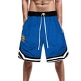 thumbnail image 4 of XIAONU Wolf Patch Mesh Shorts for Men Drawstring Waist Zipper Pockets Athletic Shorts, 4 of 5
