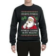 thumbnail image 2 of Wild Bobby I'm Into Fitness Cookie In My Mouth Santa Unisex Sweater | Holiday Crewneck Sweatshirt, 2 of 5