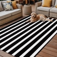 thumbnail image 2 of Black Striped Indoor Outdoor Rugs 3x5 Ft, Black and White Stripes Outdoor Patio Rugs Mat Washable Outside Area Rugs Carpet for Porch Deck RV Camping Pool Balcony Backyard, 2 of 9