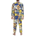thumbnail image 5 of Bingfone Men'S Pajama Set 2 Piece Loungewear Pjs, Long Sleeve With Pajama Pants-Sicilian Style, 5 of 9