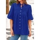 thumbnail image 5 of Camisa de mujer PRETTYGARDEN verano 2025 talla XL azul suelta, 5 of 8