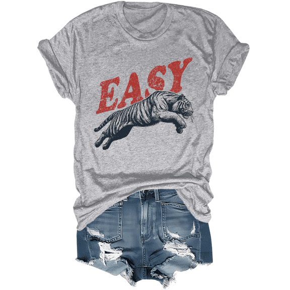 Easy Tiger Shirt Tiger T-Shirt Funny Graphic Tees For Women Men