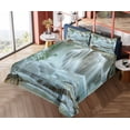 thumbnail image 4 of Ambesonne Nature Fitted & Top Sheet Set with Shams, Waterfall Jungle Stream Tree, Green and Brown, 4 of 5
