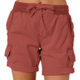 thumbnail image 4 of Pantalones cortos Cargo para mujer, pantalones cortos de secado rápido con múltiples bolsillos para verano, senderismo, viajes, Golf, pesca, pantalones cortos elásticos tácticos ligeros para mujer, 4 of 5
